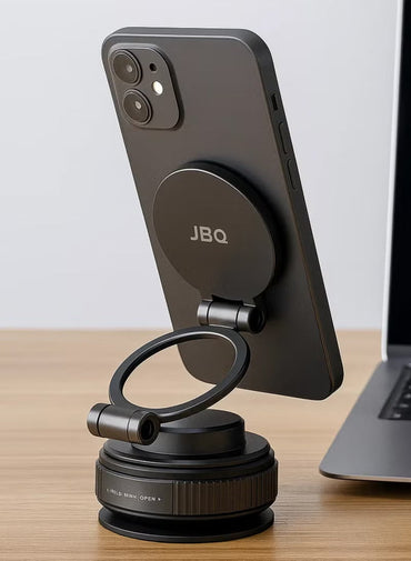 JBQ Vacuum Lock Phone Mount Foldable 360° Rotating Car Holder for Dashboard