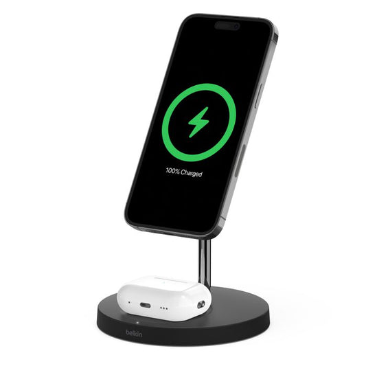 Belkin 2-in-1 iPhone Wireless Charger With Magsafe, 15W Fast Charging