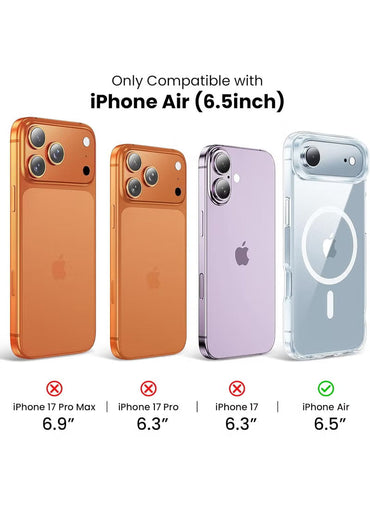 Crystal Clear Magnetic Cover for iPhone 17 Air Anti Scratch, Shockproof Protective Phone Case