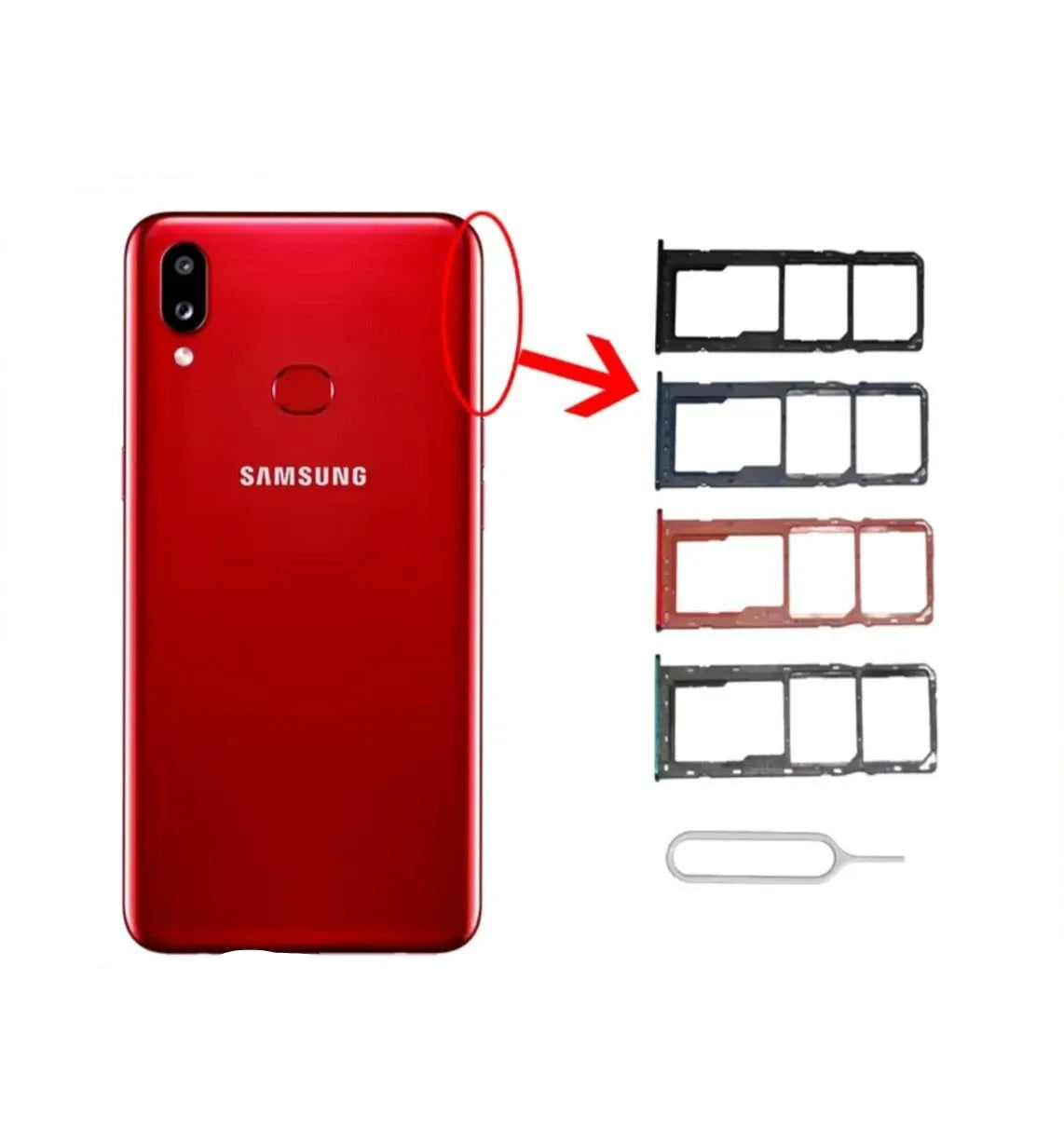 Samsung Galaxy A10s SM-A107F Simhalter Holder Dual Sim + Micro SD Card Sim Tray