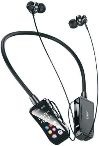 JBQ Magnetic Wireless Neckband Headset with Display, Bluetooth 5.3 Earphones
