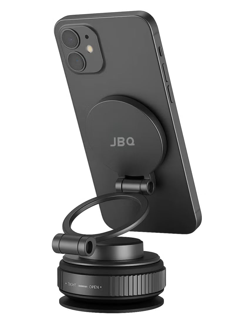 JBQ Vacuum Lock Phone Mount Foldable 360° Rotating Car Holder for Dashboard