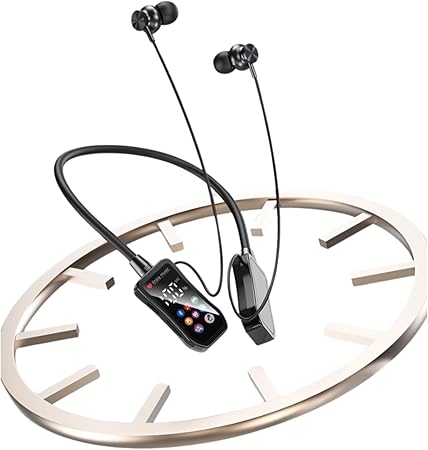 JBQ Magnetic Wireless Neckband Headset with Display, Bluetooth 5.3 Earphones