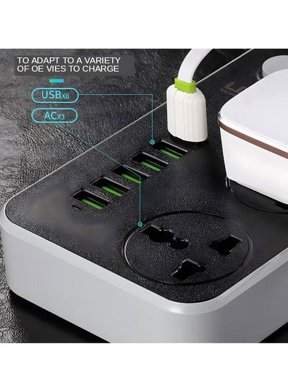 2 Meters Universal Extension Lead with Multiple Function UK Plug 3 Pin Socket