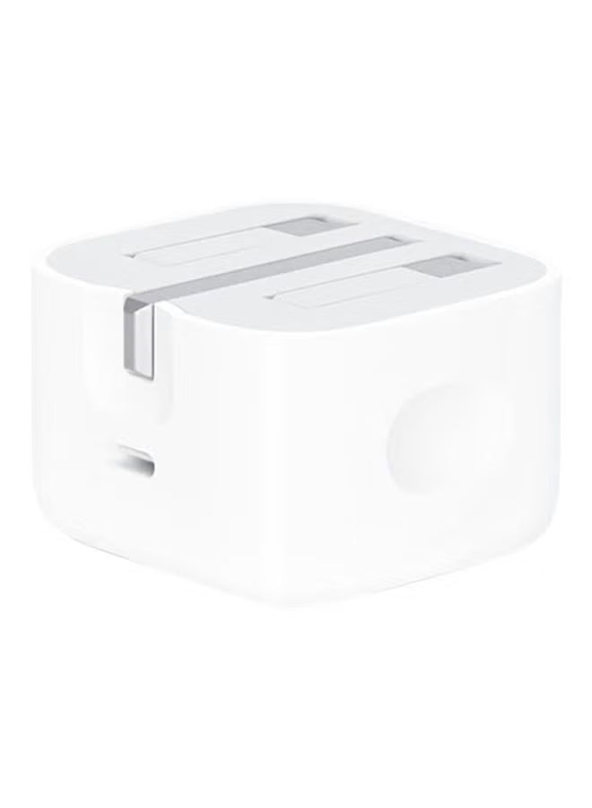 Apple 20W USB-C 3-Pin Power Adapter / (Original iPhone Charger) - White