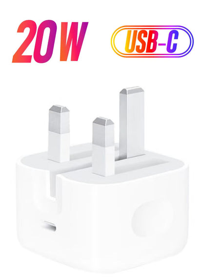 Apple 20W USB-C 3-Pin Power Adapter / (Original iPhone Charger) - White