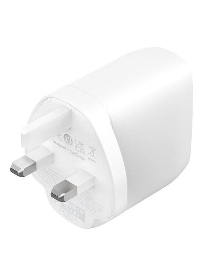 Belkin BoostCharge Dual USB-C Plug with PPS 60W Compatible w/USB-C to Lightning Cable &amp; USB-C to USB-C