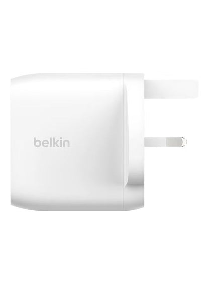Belkin BoostCharge Dual USB-C Plug with PPS 60W Compatible w/USB-C to Lightning Cable &amp; USB-C to USB-C