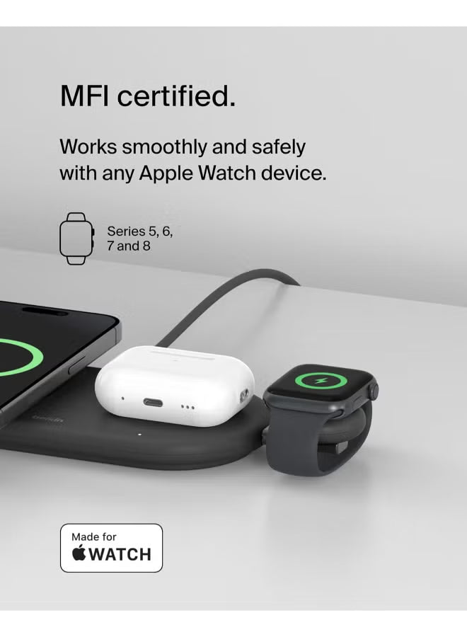 Belkin BoostCharge Portable USB-C Apple Watch Charger - MFi-Certified USB-C Charger For Apple Watch