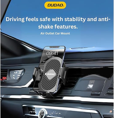 DUDAO F2+ Secure Car Air Vent Phone Holder Powerful 3-Point Grip, 360° Rotation, One-Handed Operation, Compatible with All Smartphones