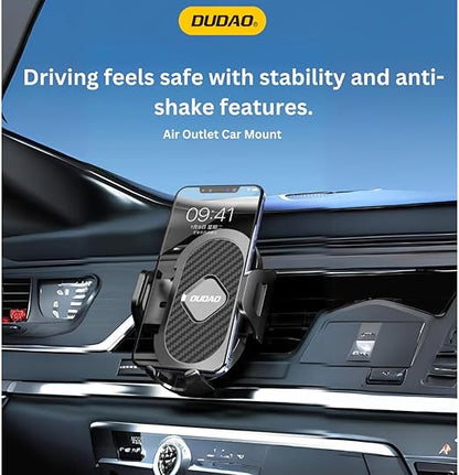 DUDAO F2+ Secure Car Air Vent Phone Holder Powerful 3-Point Grip, 360° Rotation, One-Handed Operation, Compatible with All Smartphones