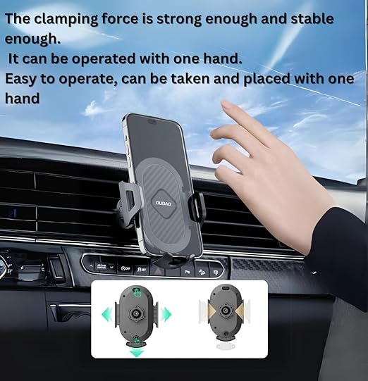 DUDAO F2+ Secure Car Air Vent Phone Holder Powerful 3-Point Grip, 360° Rotation, One-Handed Operation, Compatible with All Smartphones