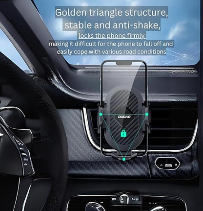 DUDAO F2+ Secure Car Air Vent Phone Holder Powerful 3-Point Grip, 360° Rotation, One-Handed Operation, Compatible with All Smartphones