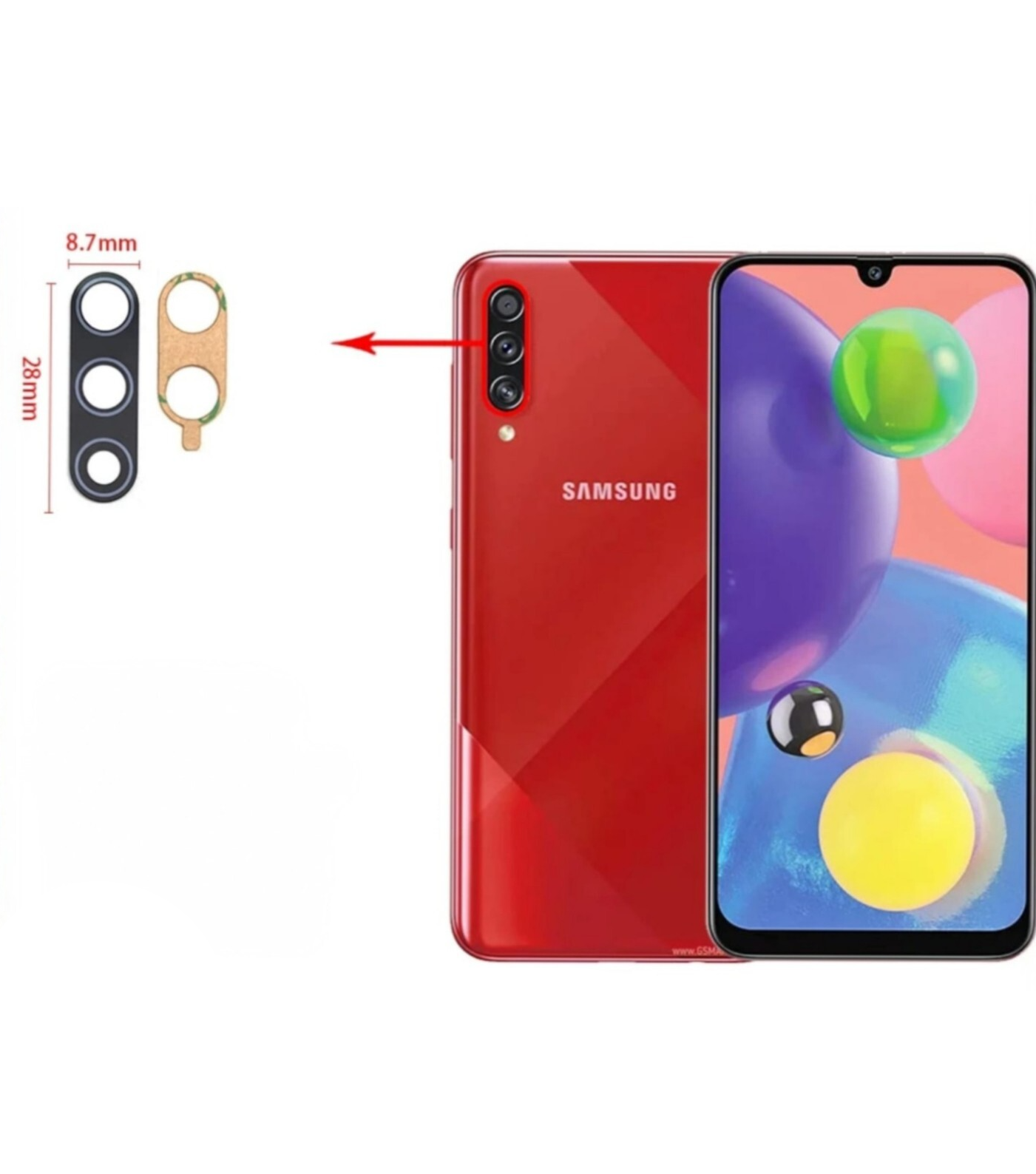 Samsung Galaxy A70s Camera Lens Glass + Adhesive