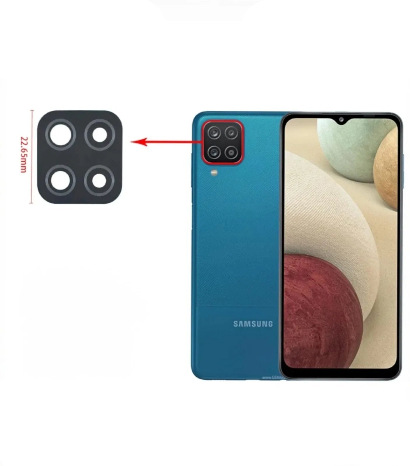 Samsung Galaxy A12 A125F Camera Lens Glass + Adhesive