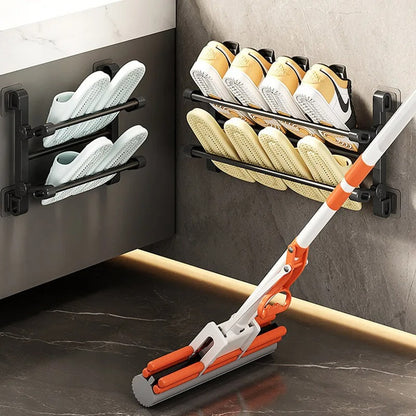 Rack Wall Mounted Shoe Storage – Simple Entrance & Bathroom Wall/Door Mounted Shoe Rack